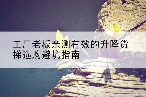 京口升降货梯怎么选-工厂老板亲测有效的升降货梯选购避坑指南