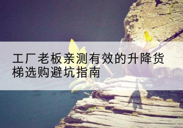 京口升降货梯怎么选-工厂老板亲测有效的升降货梯选购避坑指南